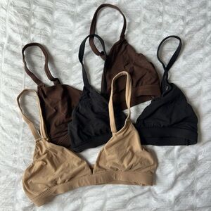 Skims Fits Everybody Triangle Bralettes (Set of 3) - Size XS